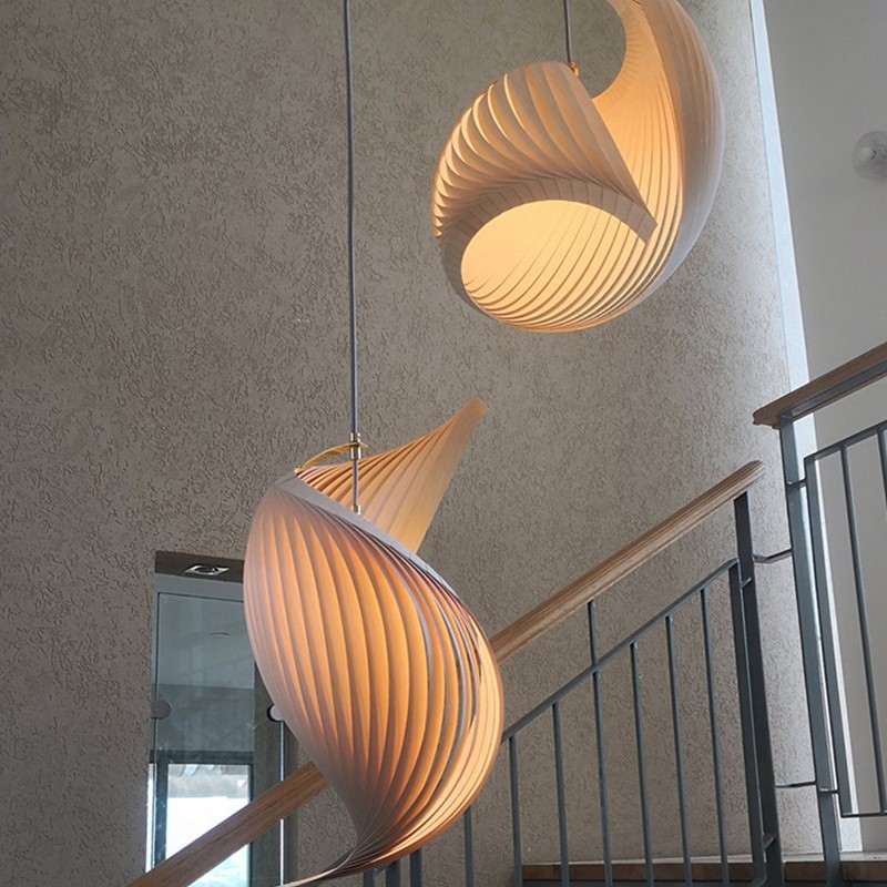 Japanese Lighting Decor - Japanese Unique Wooden LED Pendant Lamps