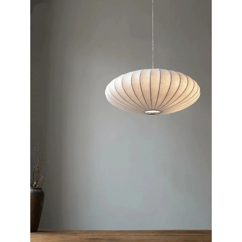 Japanese Lighting Decor - Japanese Wabi Sabi Handmade Silk Pendant