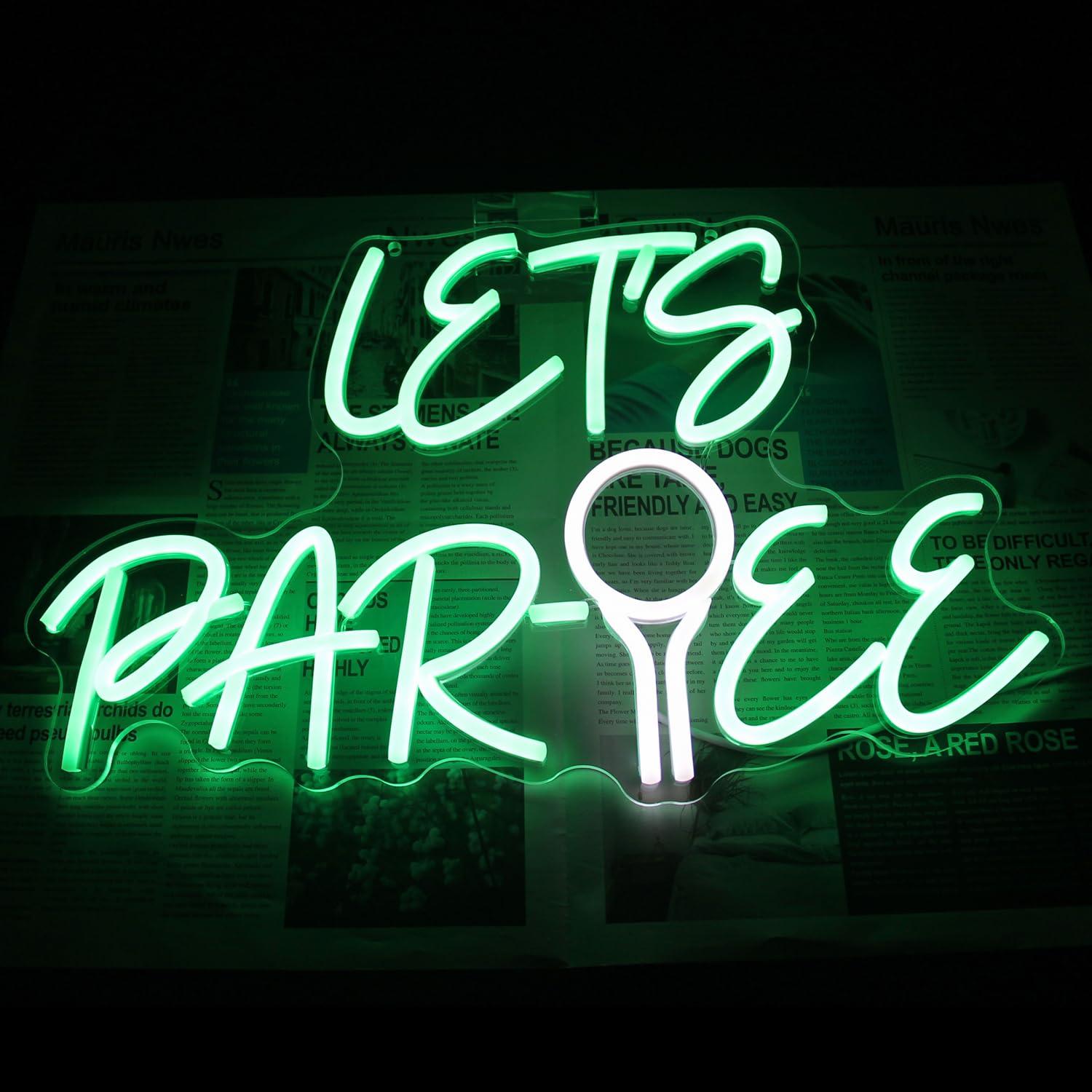 Let's Par Tee Neon Sign Golf B - Led Lighting Wall Decor 评论和价格
