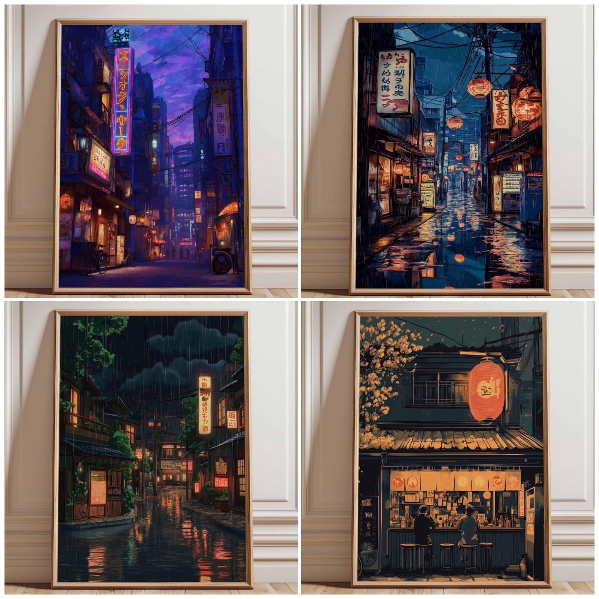 1pc Unframed Neon Tokyo Street - Japanese Lighting Decor 评论和价格