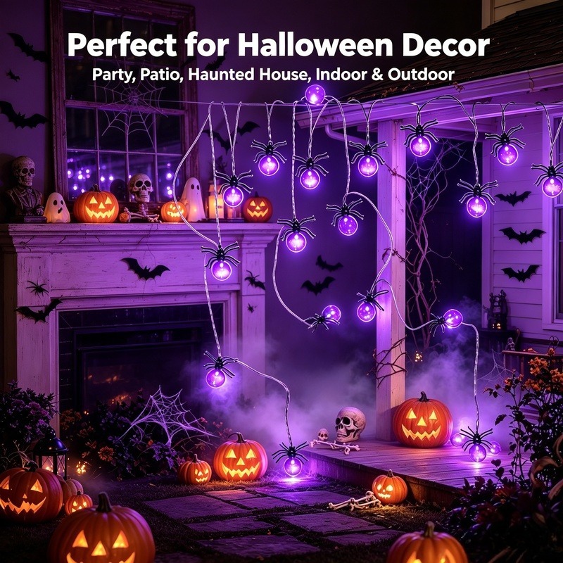 Battery Powered Spider LED Str - Lighting Decor Outdoor 评论和价格