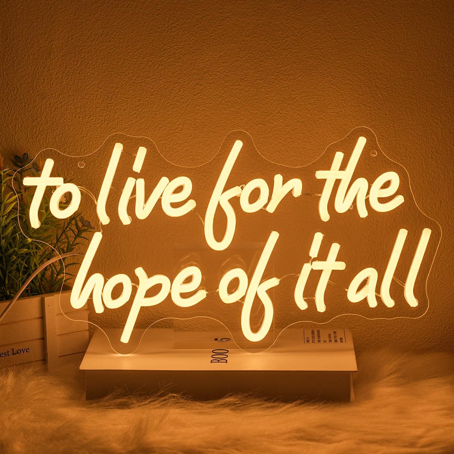 To Live For The Hope Of It All - Led Lighting Wall Decor 评论和价格