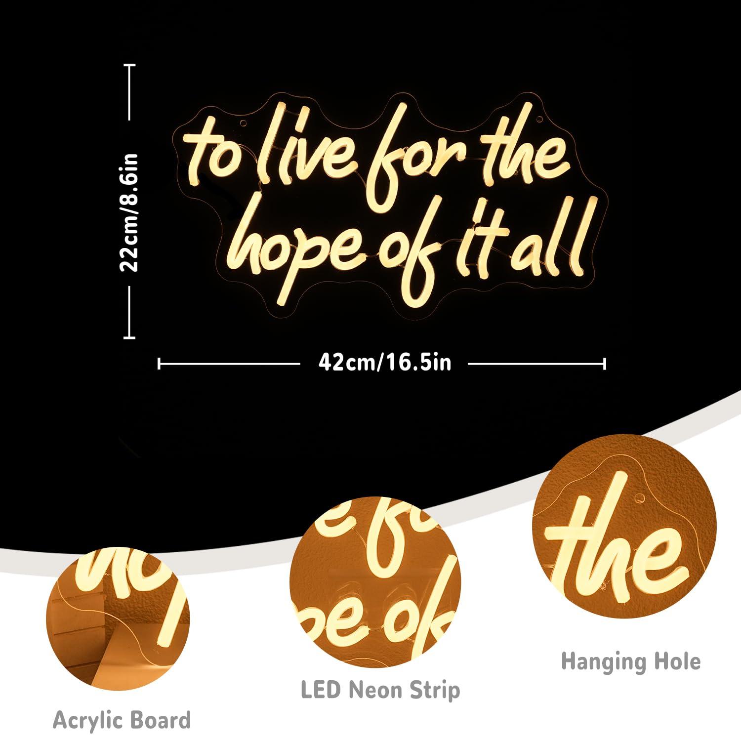 To Live For The Hope Of It All - Led Lighting Wall Decor 评论和价格