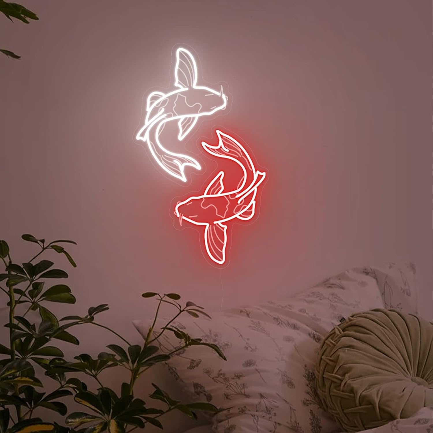Koi Fish Neon Sign USB LED Neo - Japanese Lighting Decor 评论和价格