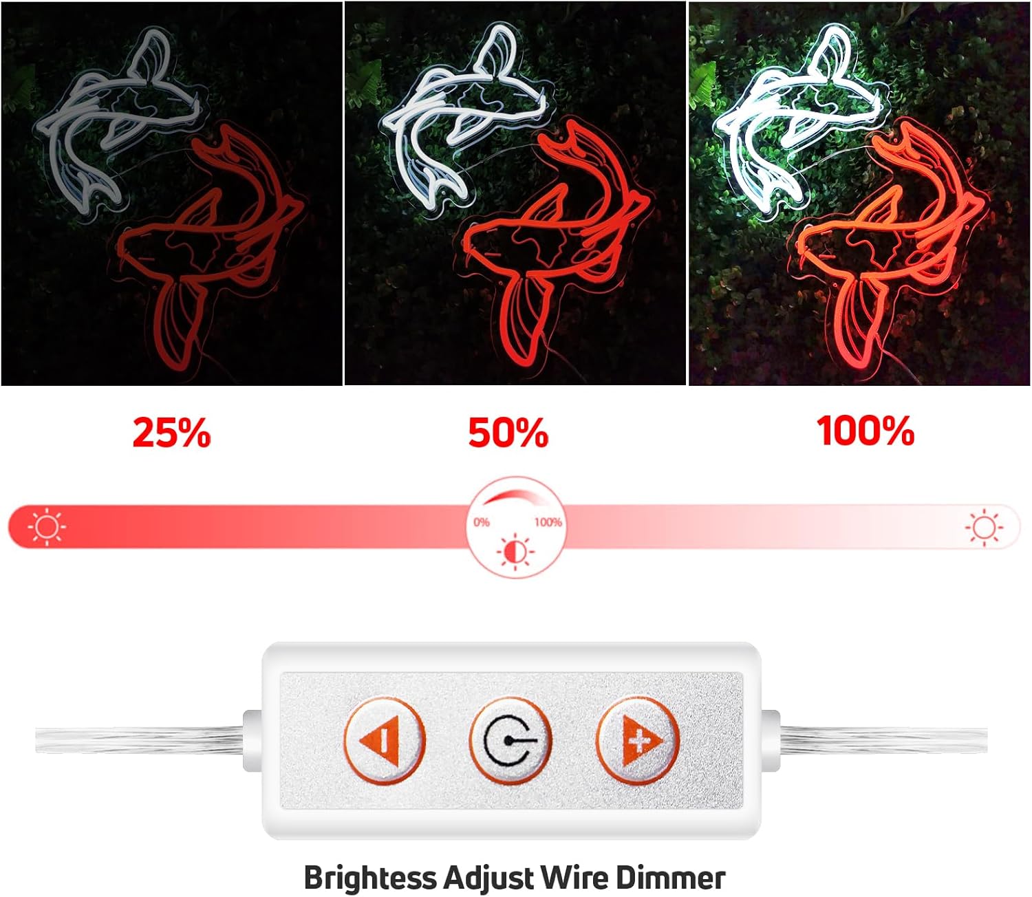 Koi Fish Neon Sign USB LED Neo - Japanese Lighting Decor 评论和价格
