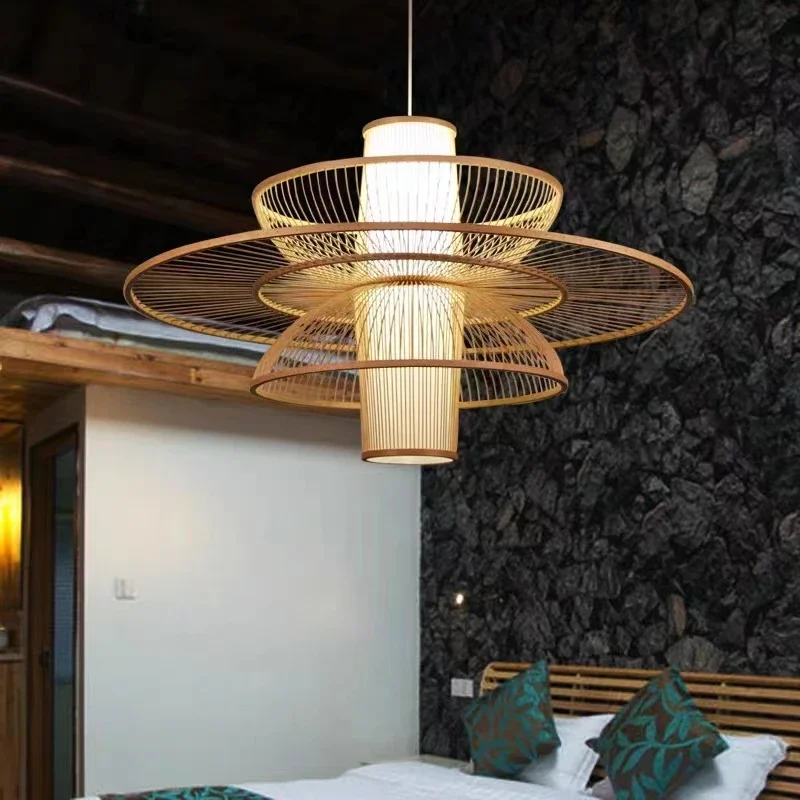 Rural Handmade Bamboo Weaving  - Japanese Lighting Decor 评论和价格