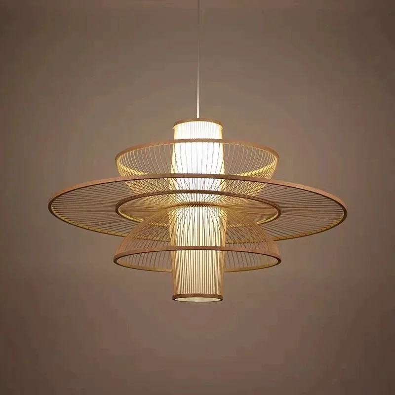 Rural Handmade Bamboo Weaving  - Japanese Lighting Decor 评论和价格