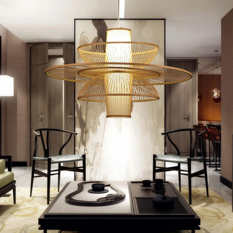 Rural Handmade Bamboo Weaving  - Japanese Lighting Decor 评论和价格