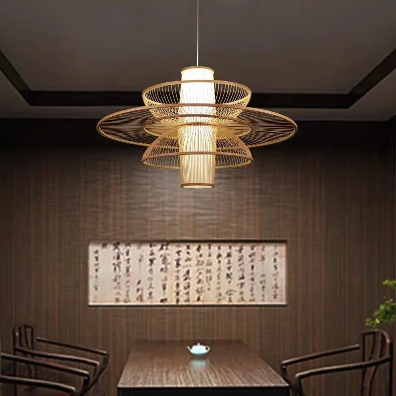 Rural Handmade Bamboo Weaving  - Japanese Lighting Decor 评论和价格