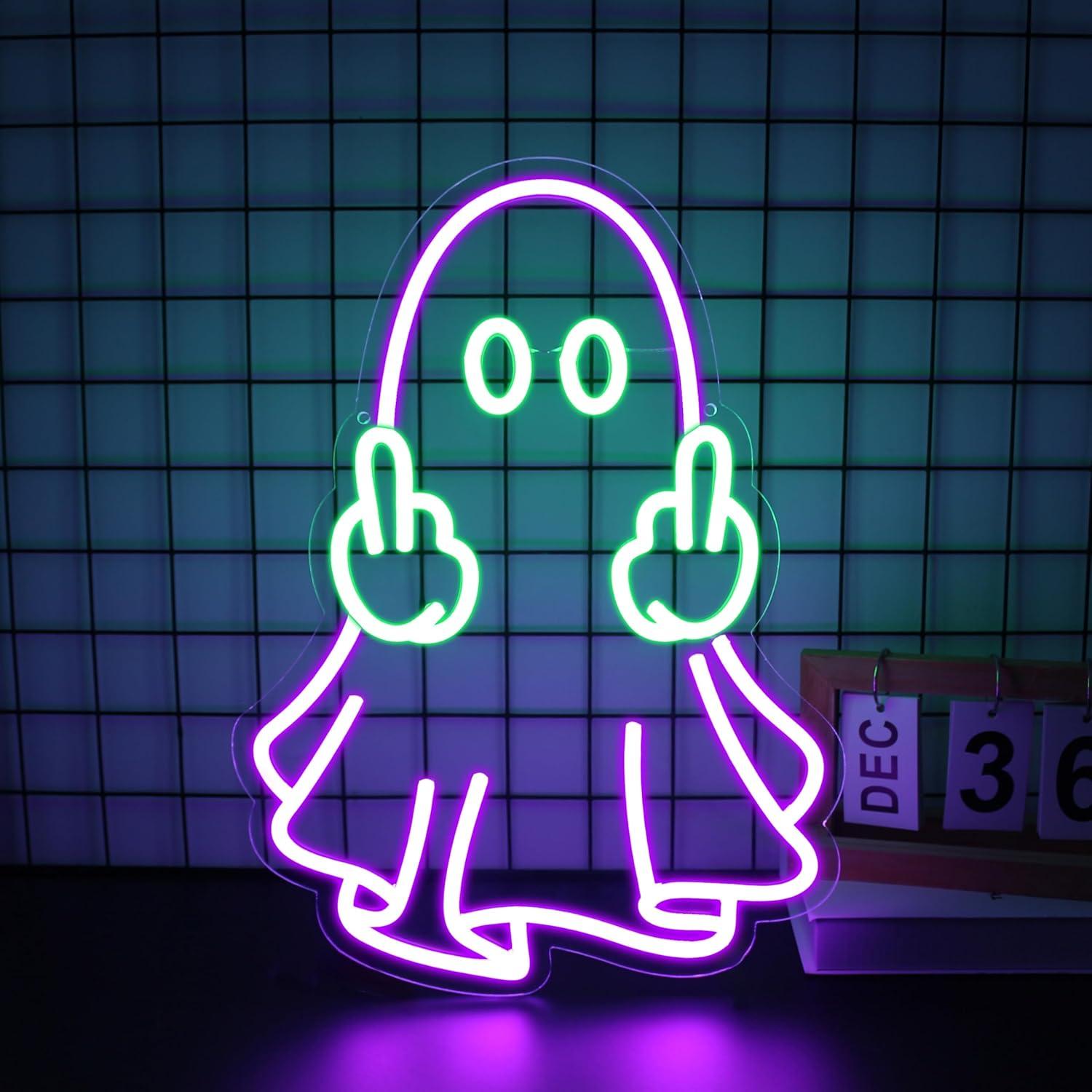 Ghost Neon Sign USB Powered LE - Led Lighting Wall Decor 评论和价格