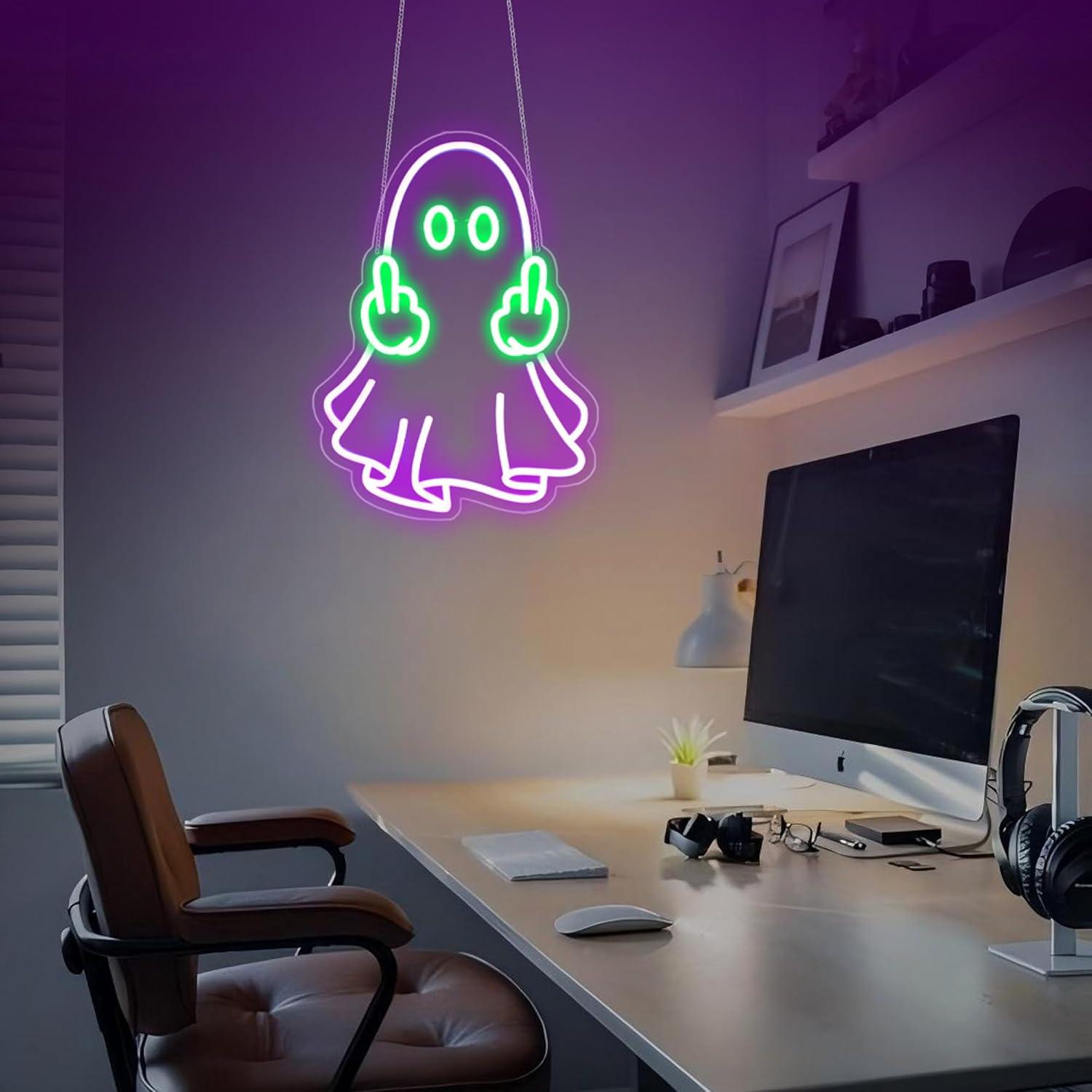 Ghost Neon Sign USB Powered LE - Led Lighting Wall Decor 评论和价格