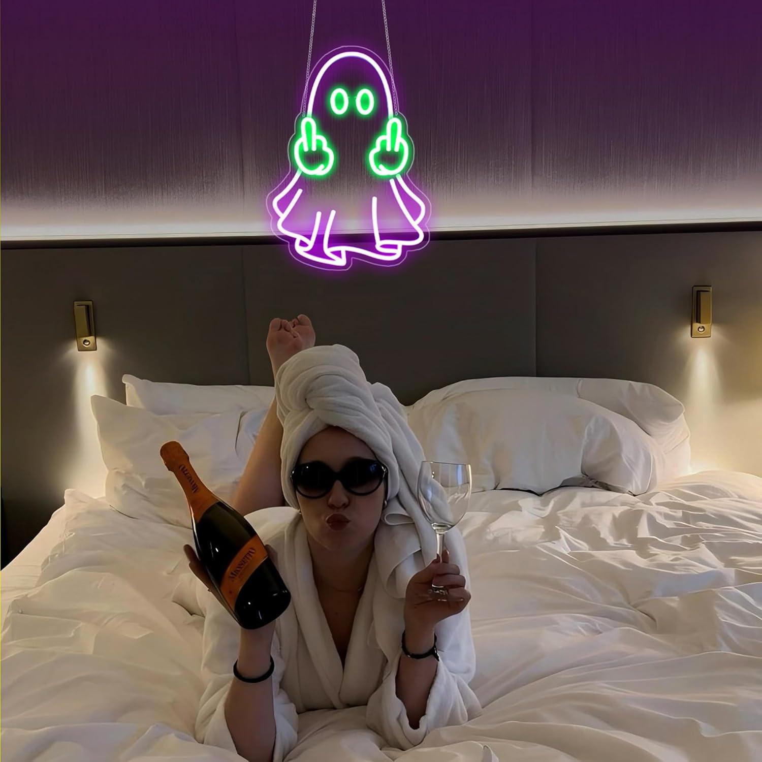 Ghost Neon Sign USB Powered LE - Led Lighting Wall Decor 评论和价格