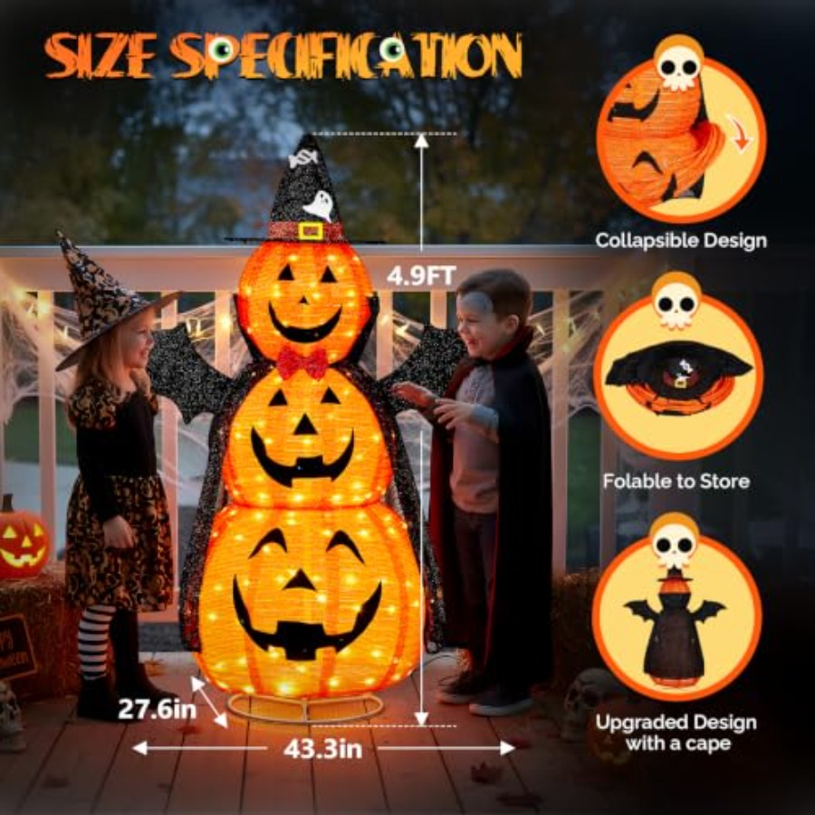 Outdoor Halloween Decorations: - Orange Lighting Decor 评论和价格