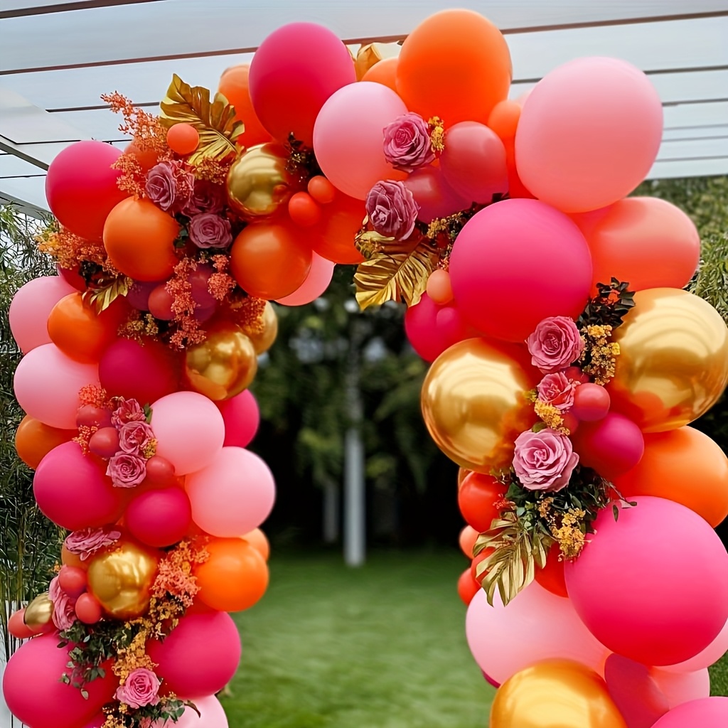 126pcs Hot Pink Orange Balloon - Orange Lighting Decor 评论和价格