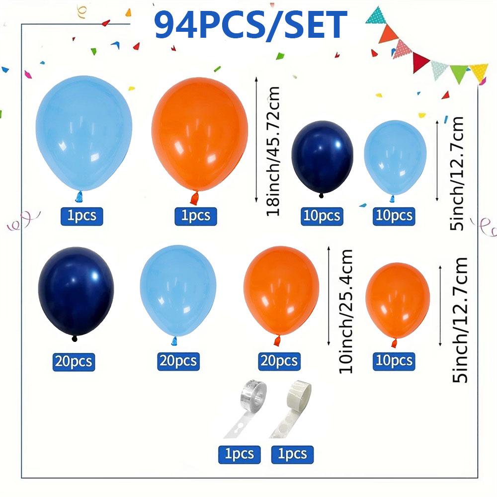 94Pcs Blue Balloon Flower Arch - Orange Lighting Decor 评论和价格