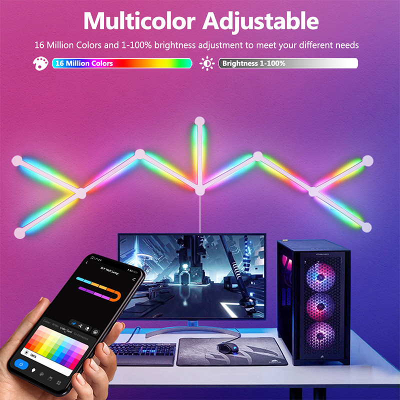 Smart RGB Wall Lamp, Bluetooth - Led Lighting Wall Decor 评论和价格