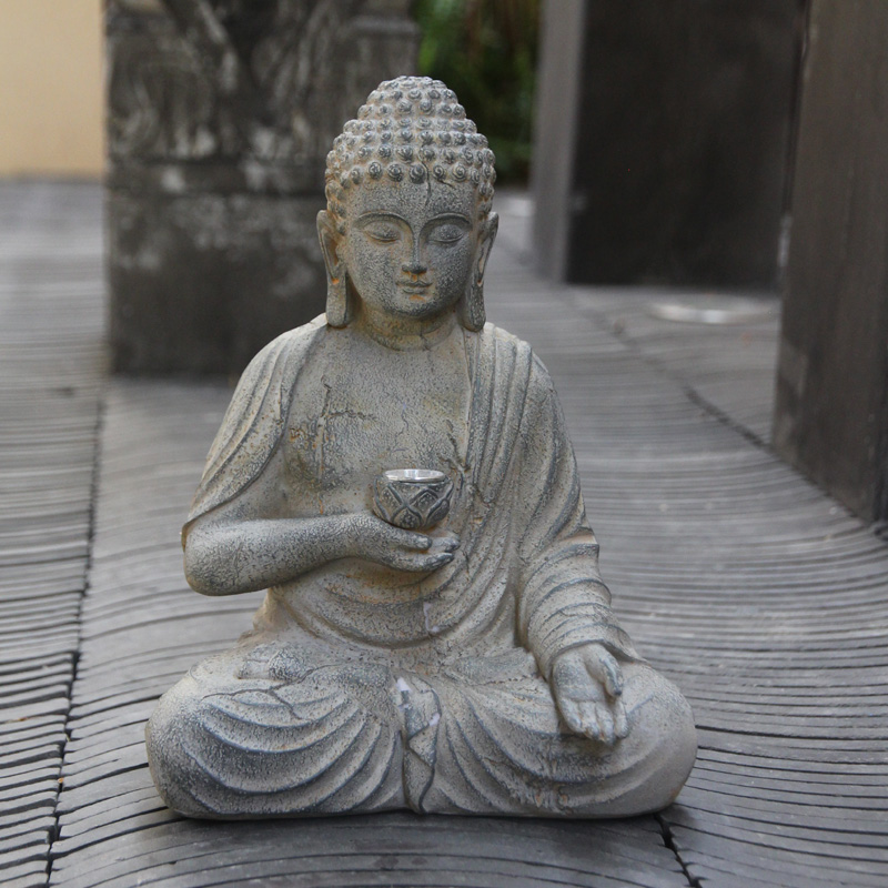 Resin Solar Buddha Statue Scul - Japanese Lighting Decor 评论和价格