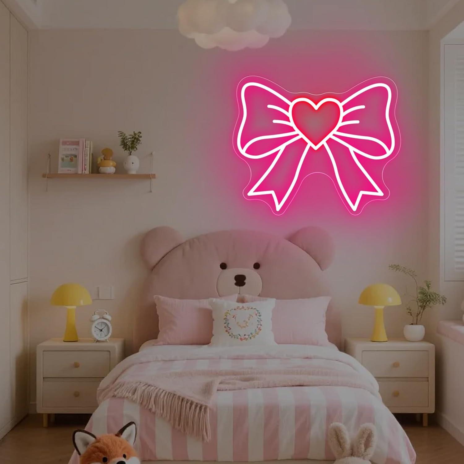 Bow Neon Signs USB Dimmable LE - Led Lighting Wall Decor 评论和价格