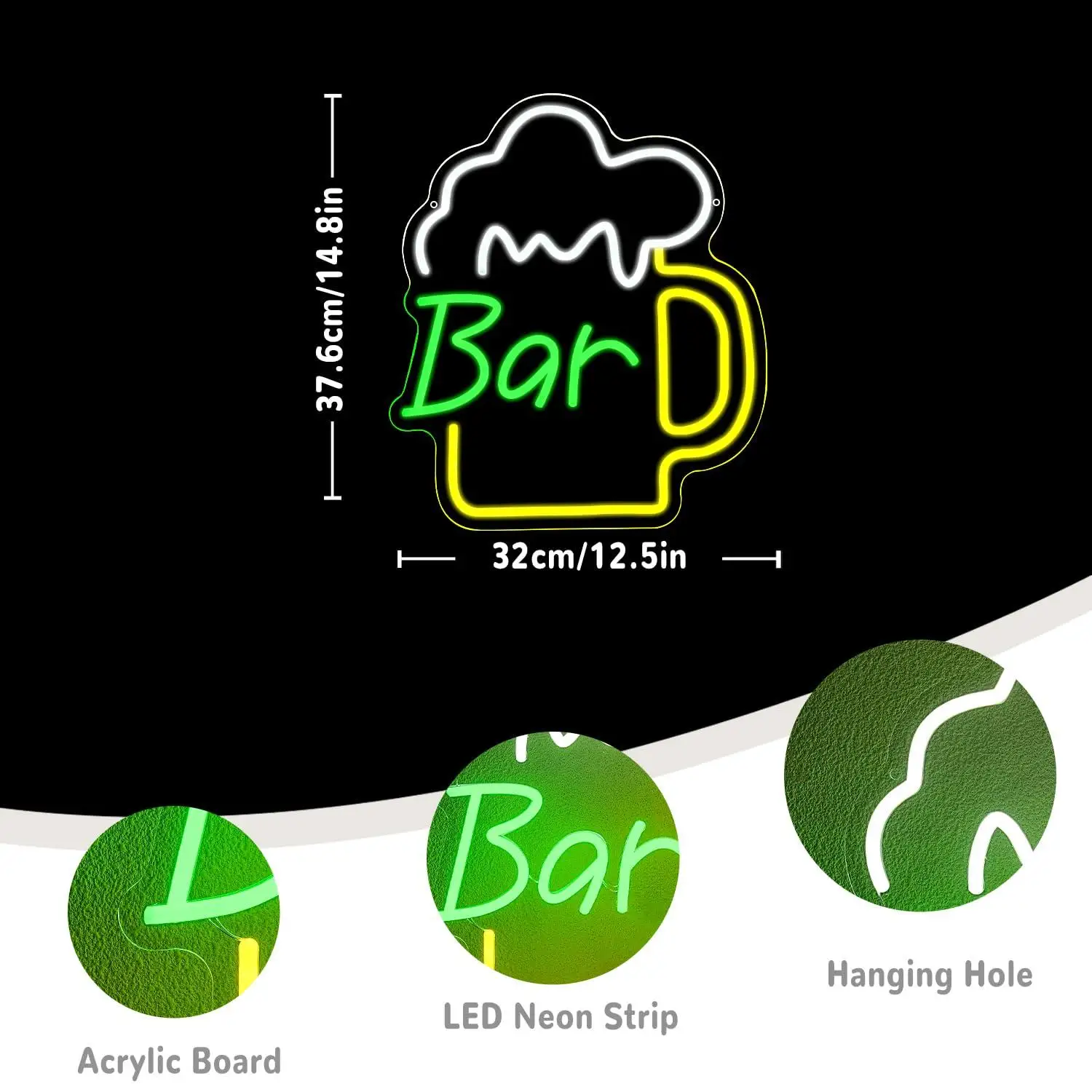Beer Bar Neon Sign USB Dimmabl - Led Lighting Wall Decor 评论和价格