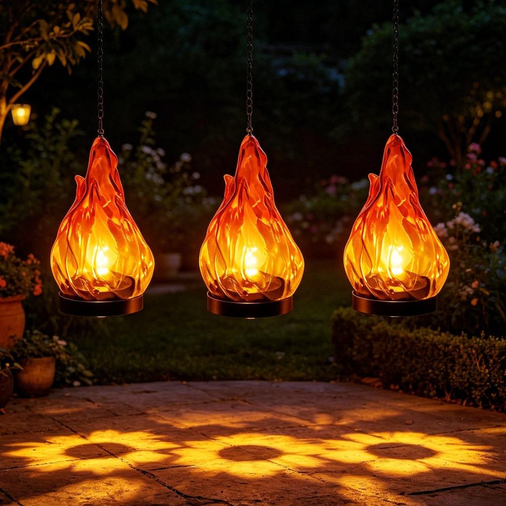 Solar Flame Hanging Lantern Li - Lighting Decor Outdoor 评论和价格