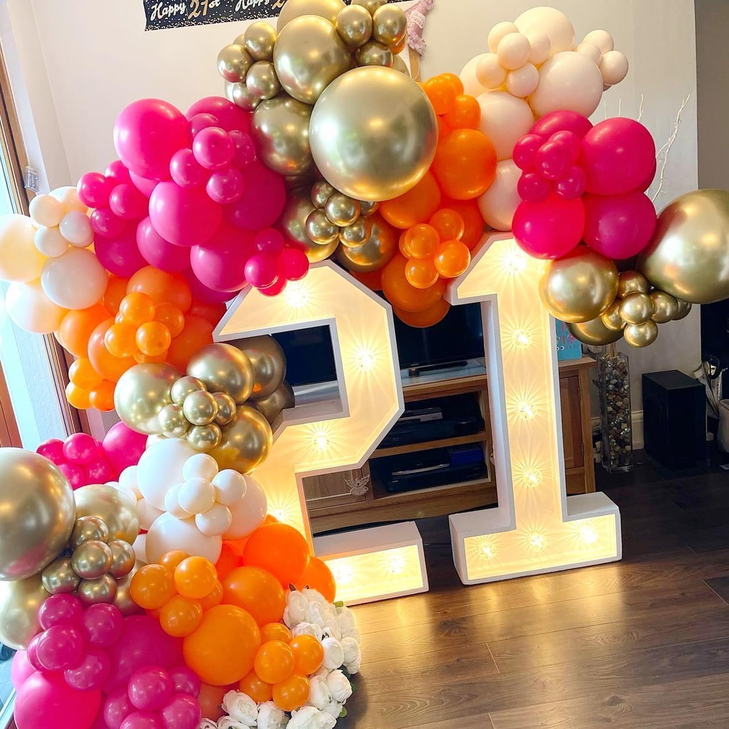 89Pcs  Hot Pink Orange Metalli - Orange Lighting Decor 评论和价格
