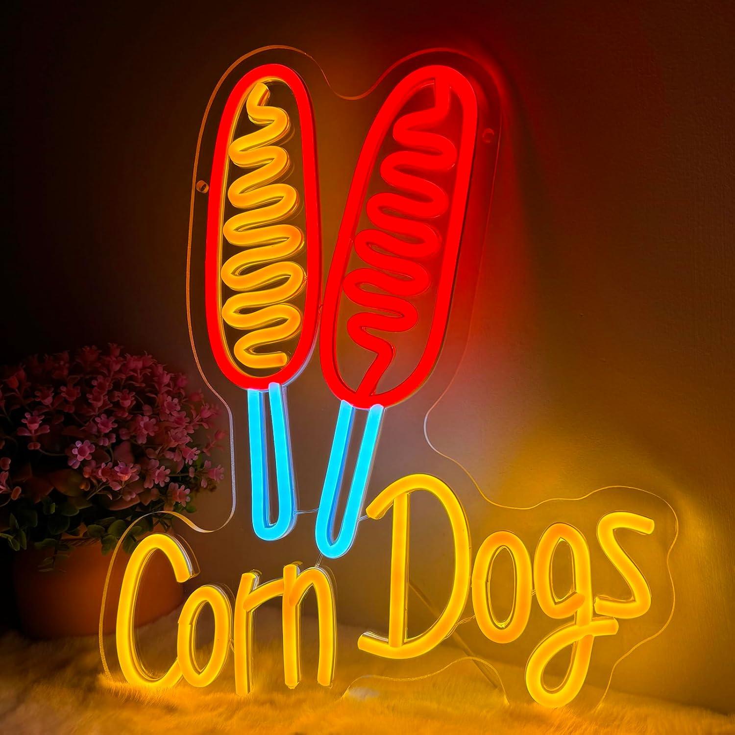 Corn Dog Neon Sign Snack USB D - Led Lighting Wall Decor 评论和价格
