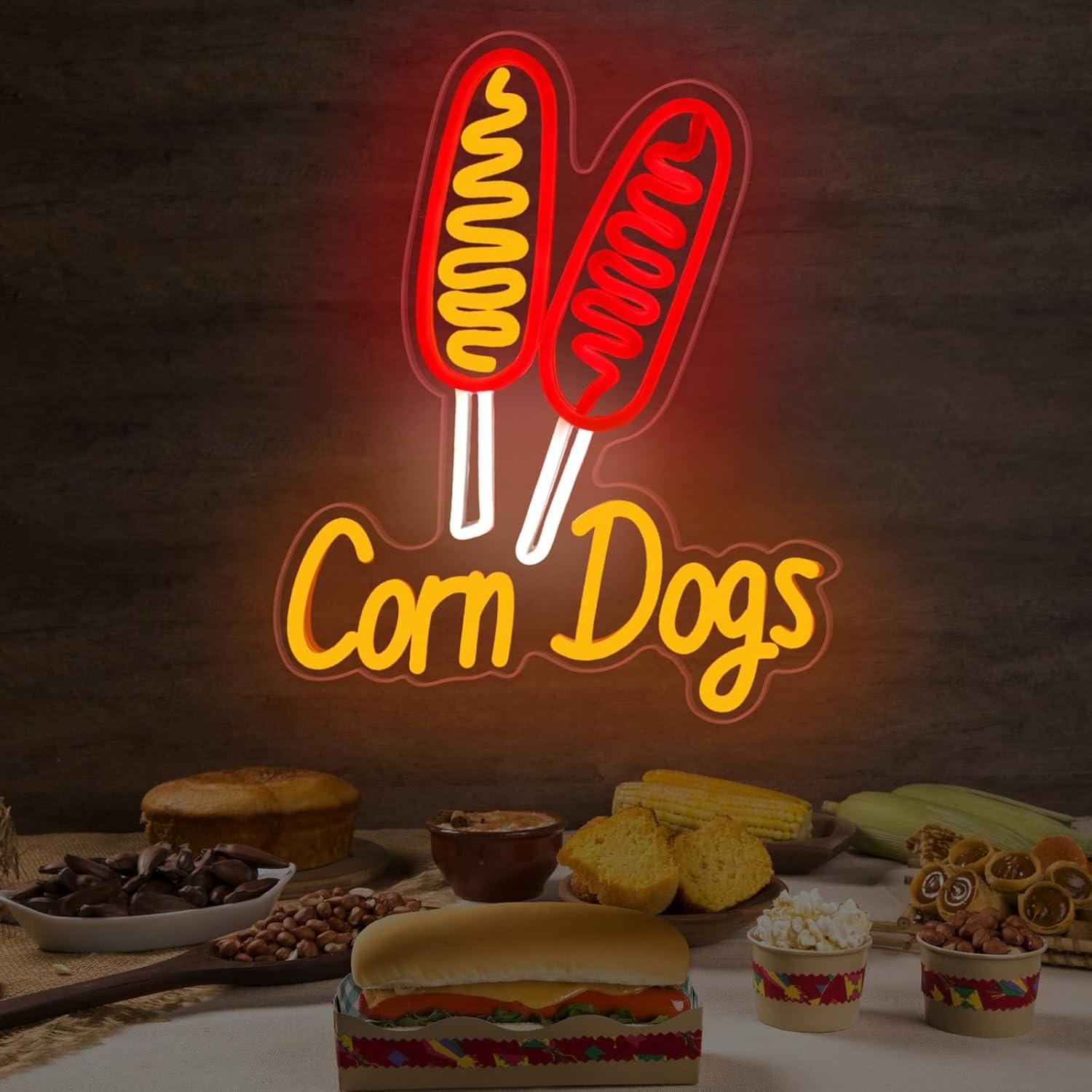 Corn Dog Neon Sign Snack USB D - Led Lighting Wall Decor 评论和价格