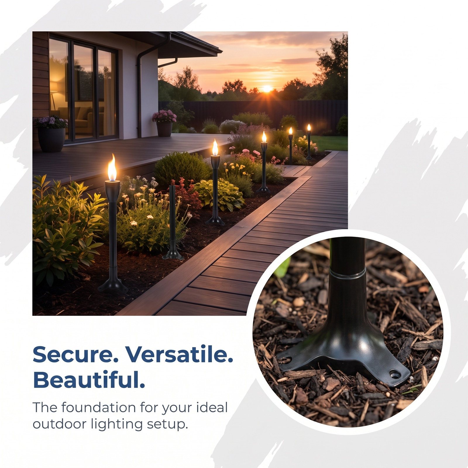 6Set Garden Torch Stake Replac - Lighting Decor Outdoor 评论和价格